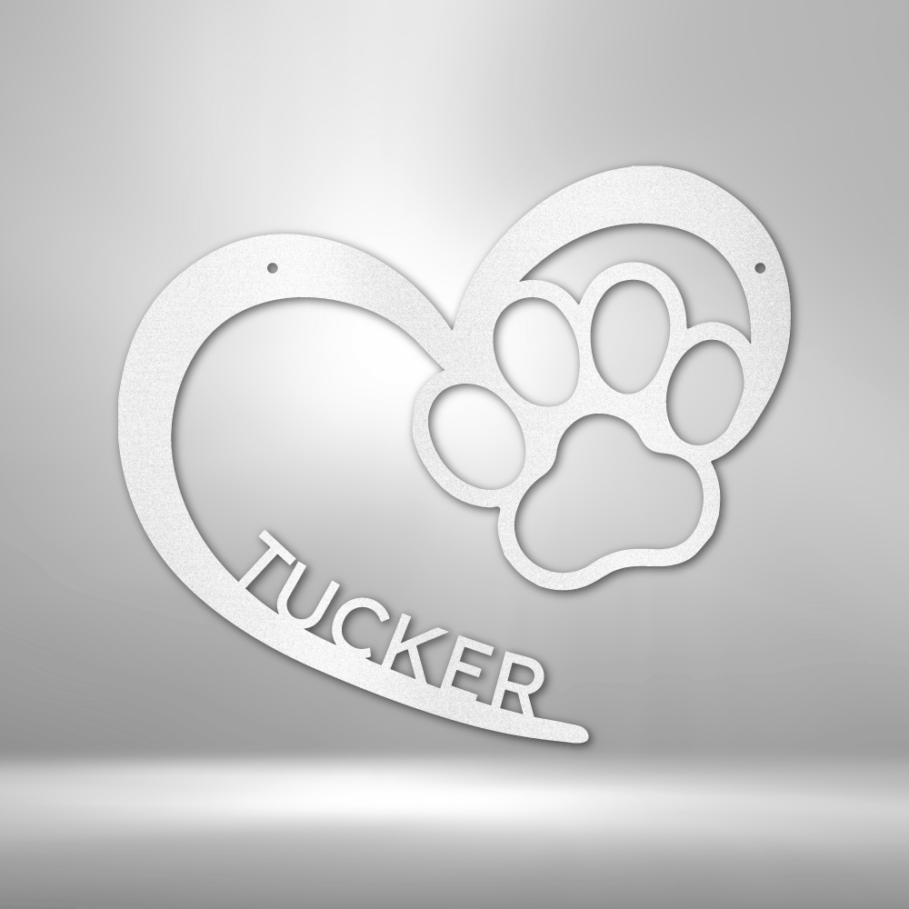 Puppy Love Monogram - Steel Sign