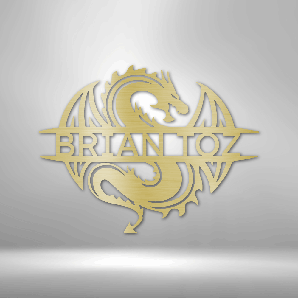 Celtic Dragon Monogram - Steel Sign