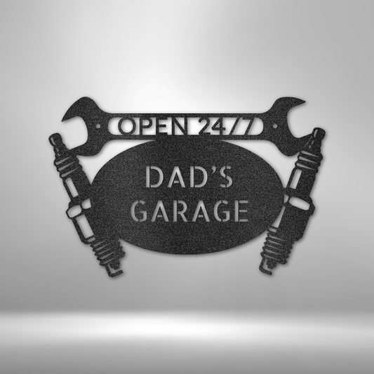 Car Garage Monogram - Steel Sign