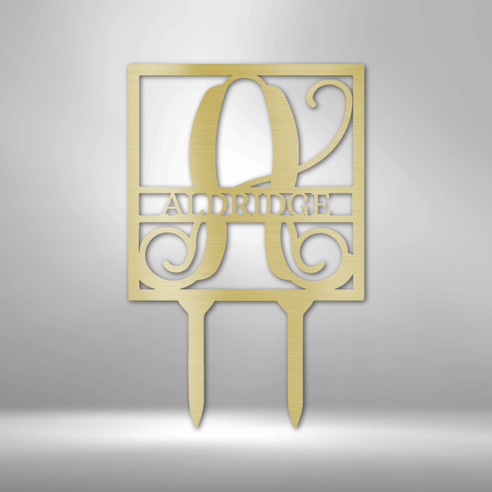 Square Stake Monogram - Steel Sign