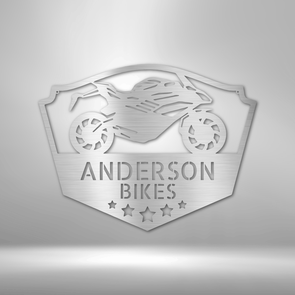 Bike Shop Monogram - Steel sign