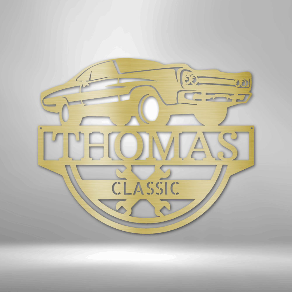 Timeless Car Monogram - Steel Sign