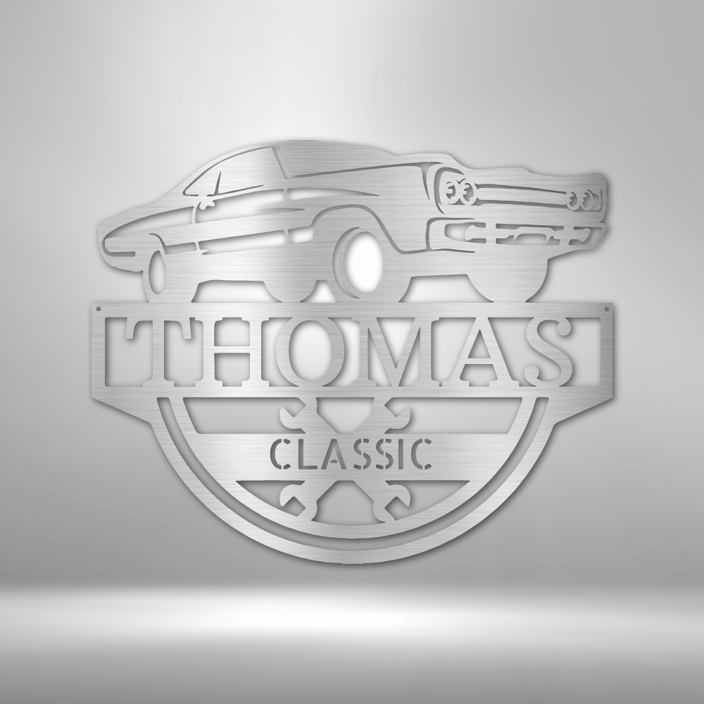 Timeless Car Monogram - Steel Sign