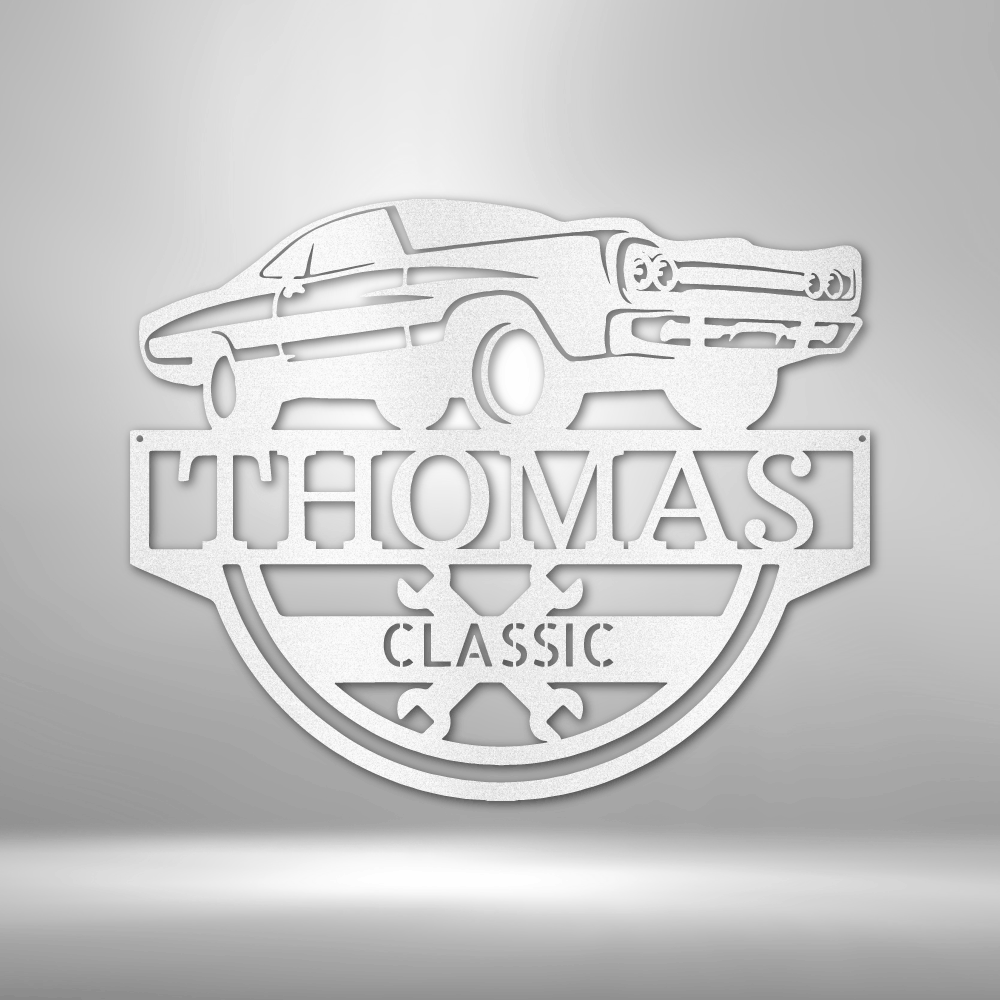 Timeless Car Monogram - Steel Sign