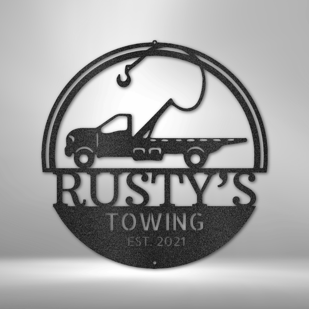 Tow Truck Monogram - Steel Sign