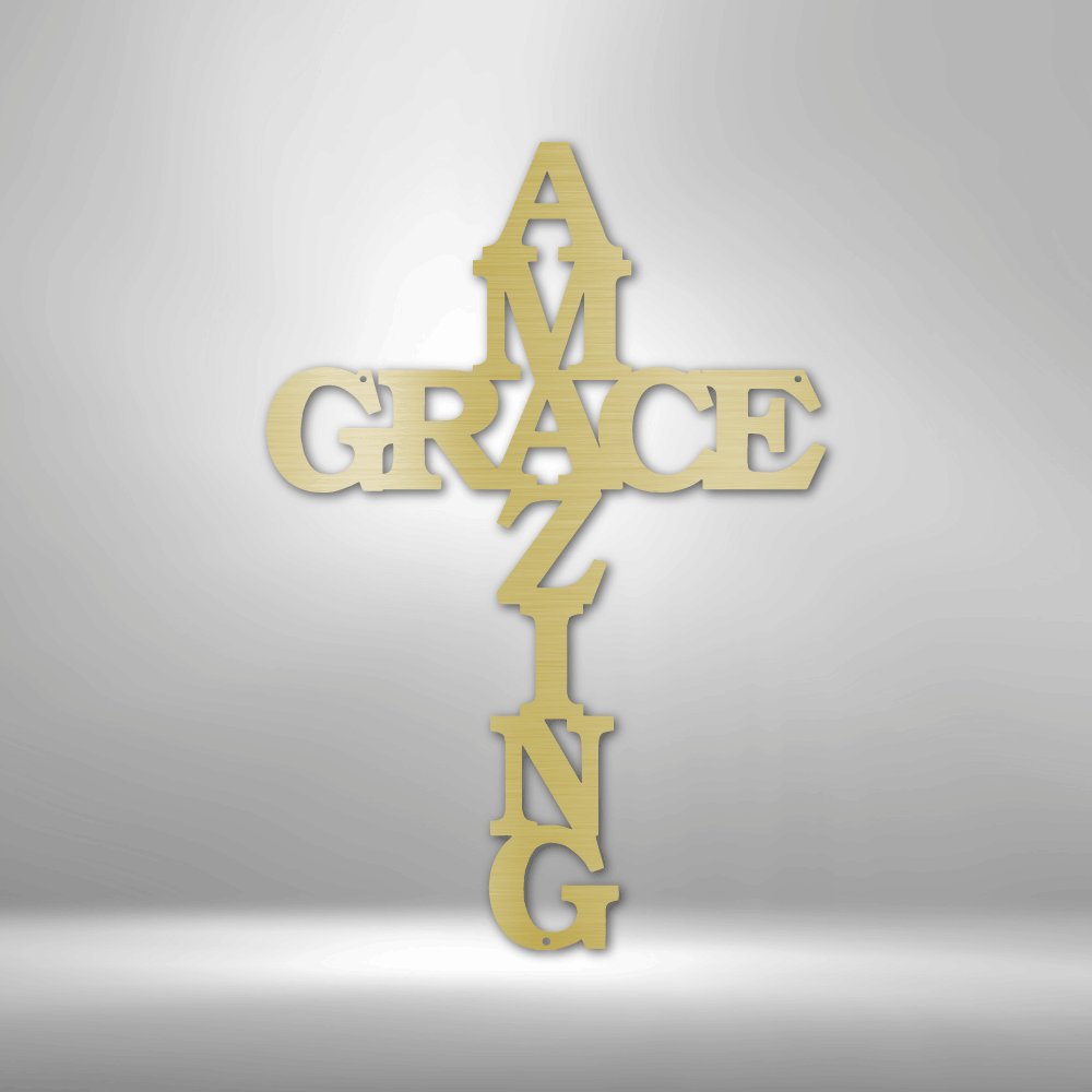 Amazing Grace Cross - Steel Sign