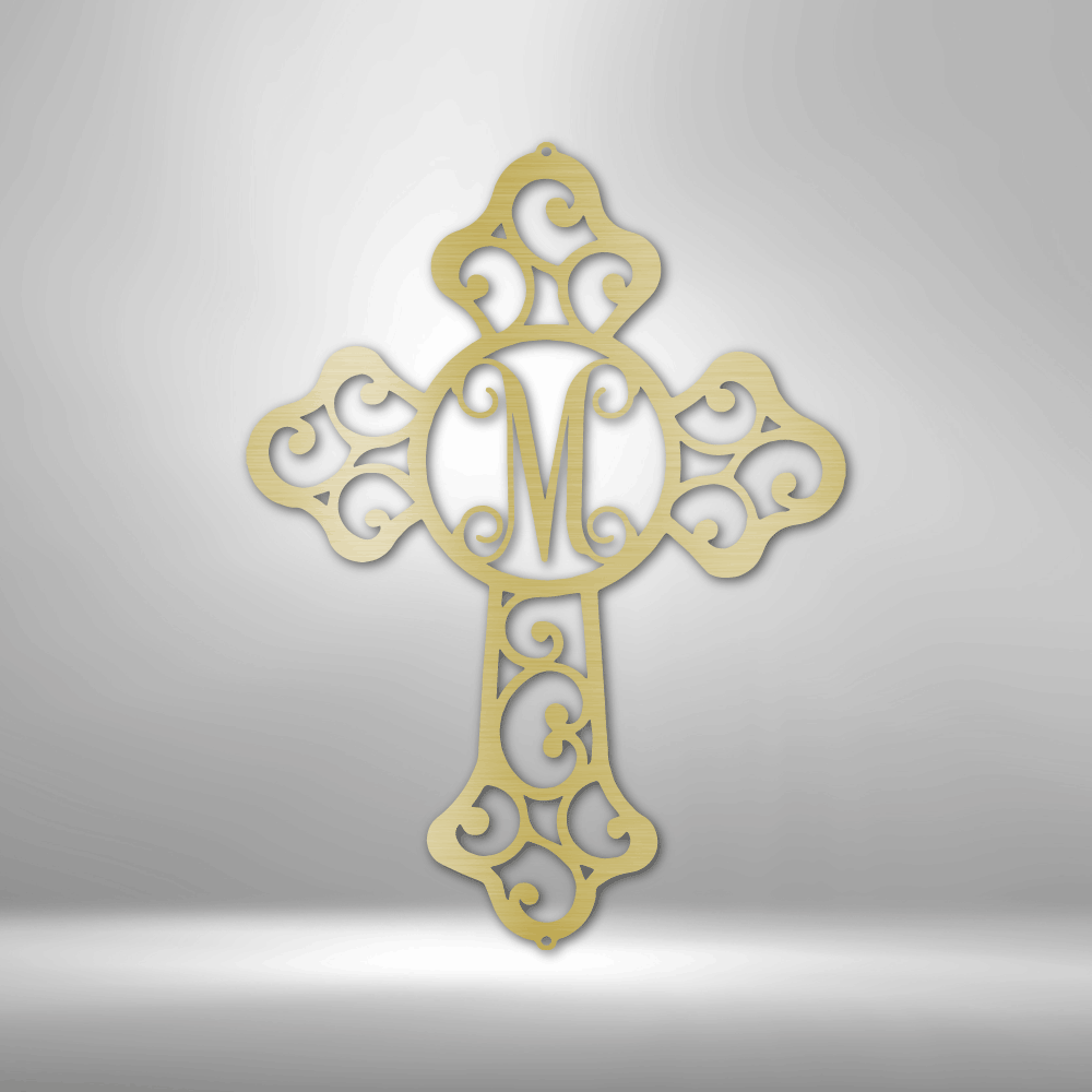 Initial Cross Monogram - Steel Sign