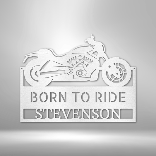 Cruiser Motorcycle Workshop Monogram - Steel Sign