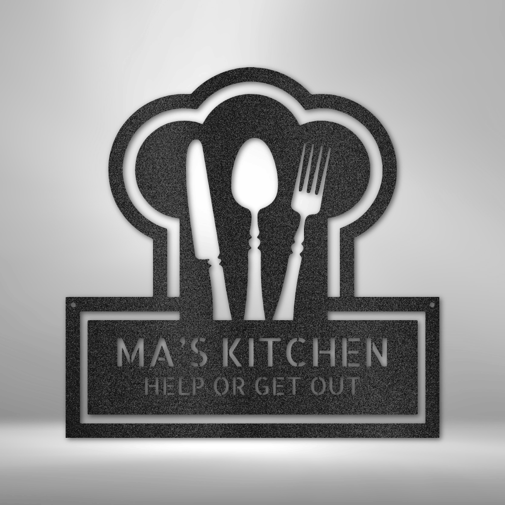 Ruler Of The Kitchen Monogram - Steel Sign