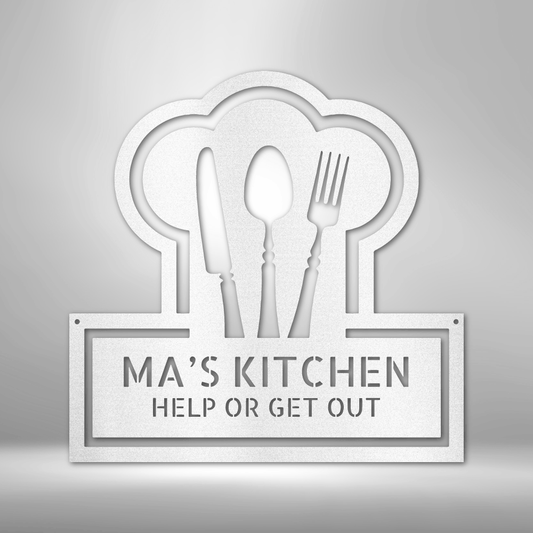 Ruler Of The Kitchen Monogram - Steel Sign