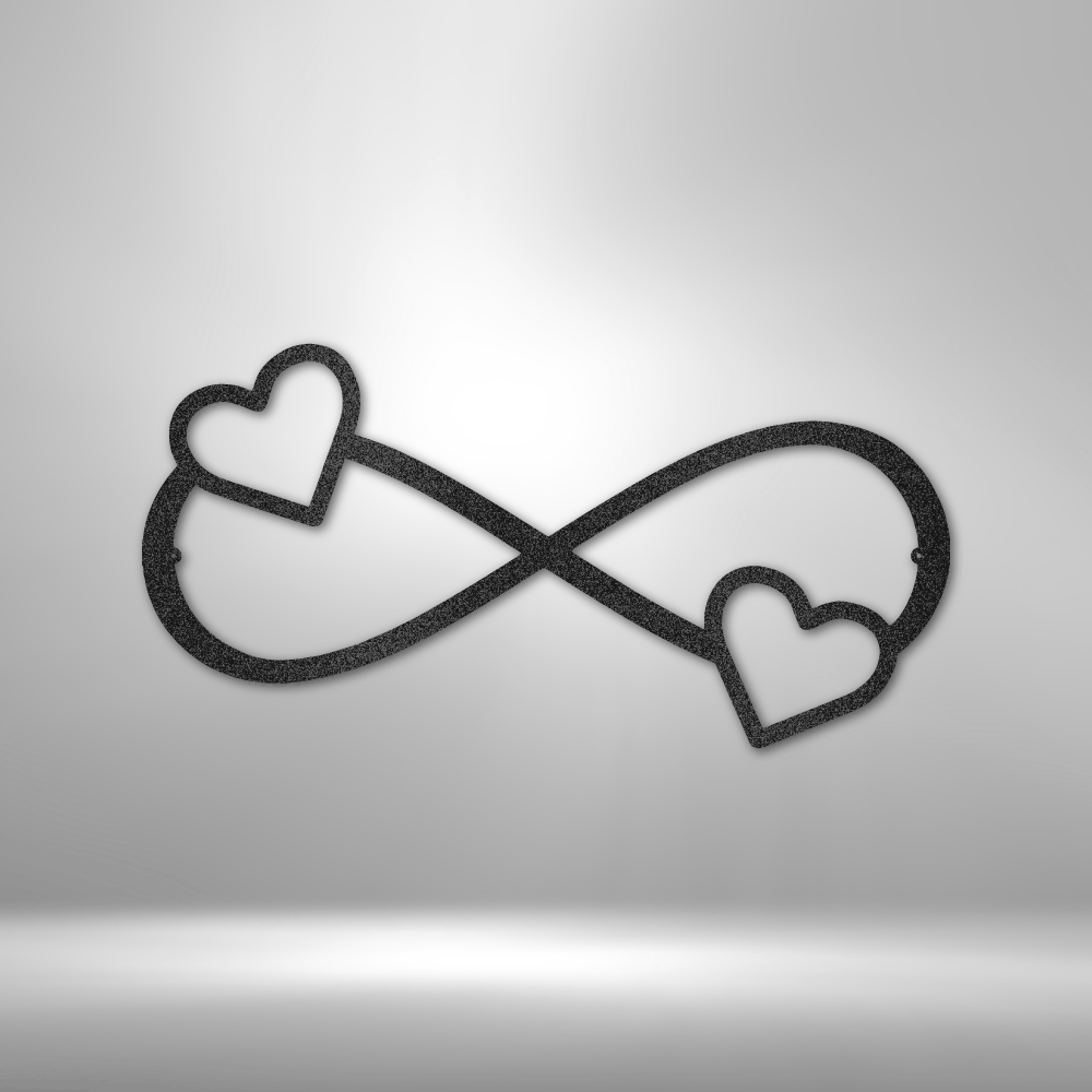 Double Heart Infinity - Steel Sign