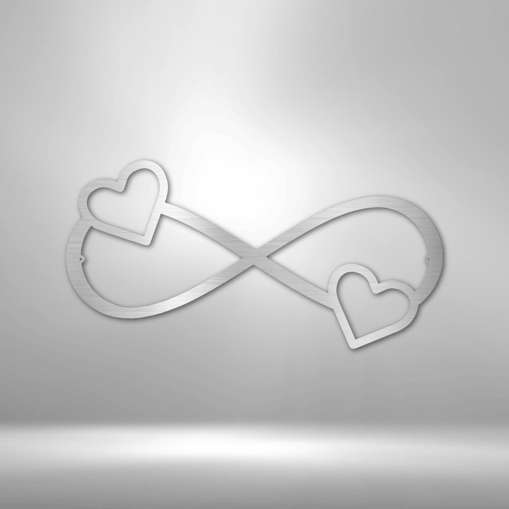 Double Heart Infinity - Steel Sign