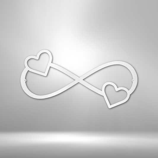 Double Heart Infinity - Steel Sign