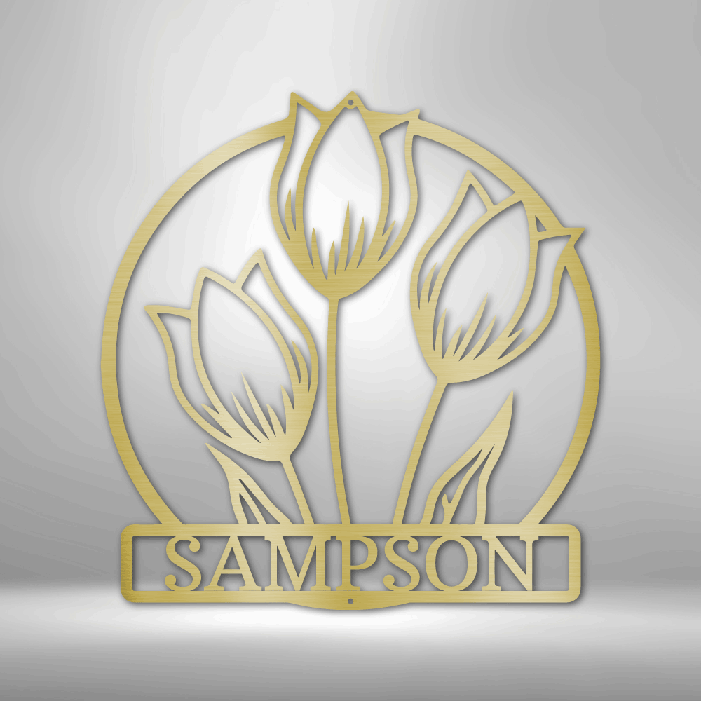 Wild Tulip Monogram - Steel Sign