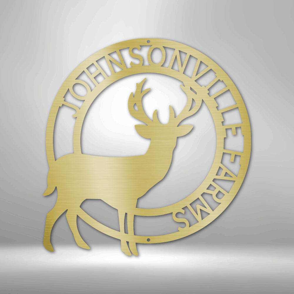 Stag Monogram - Steel Sign