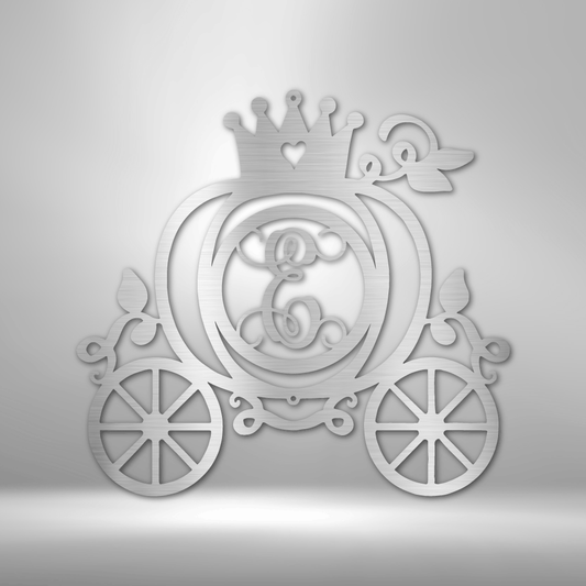 Carriage Initial Monogram - Steel Sign