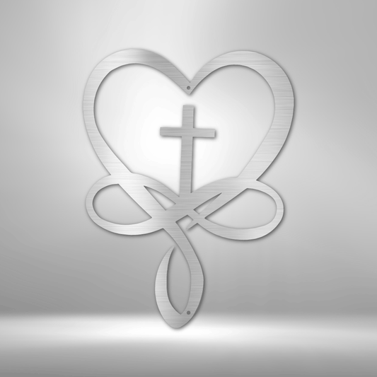 Love Infinity Cross - Steel Sign