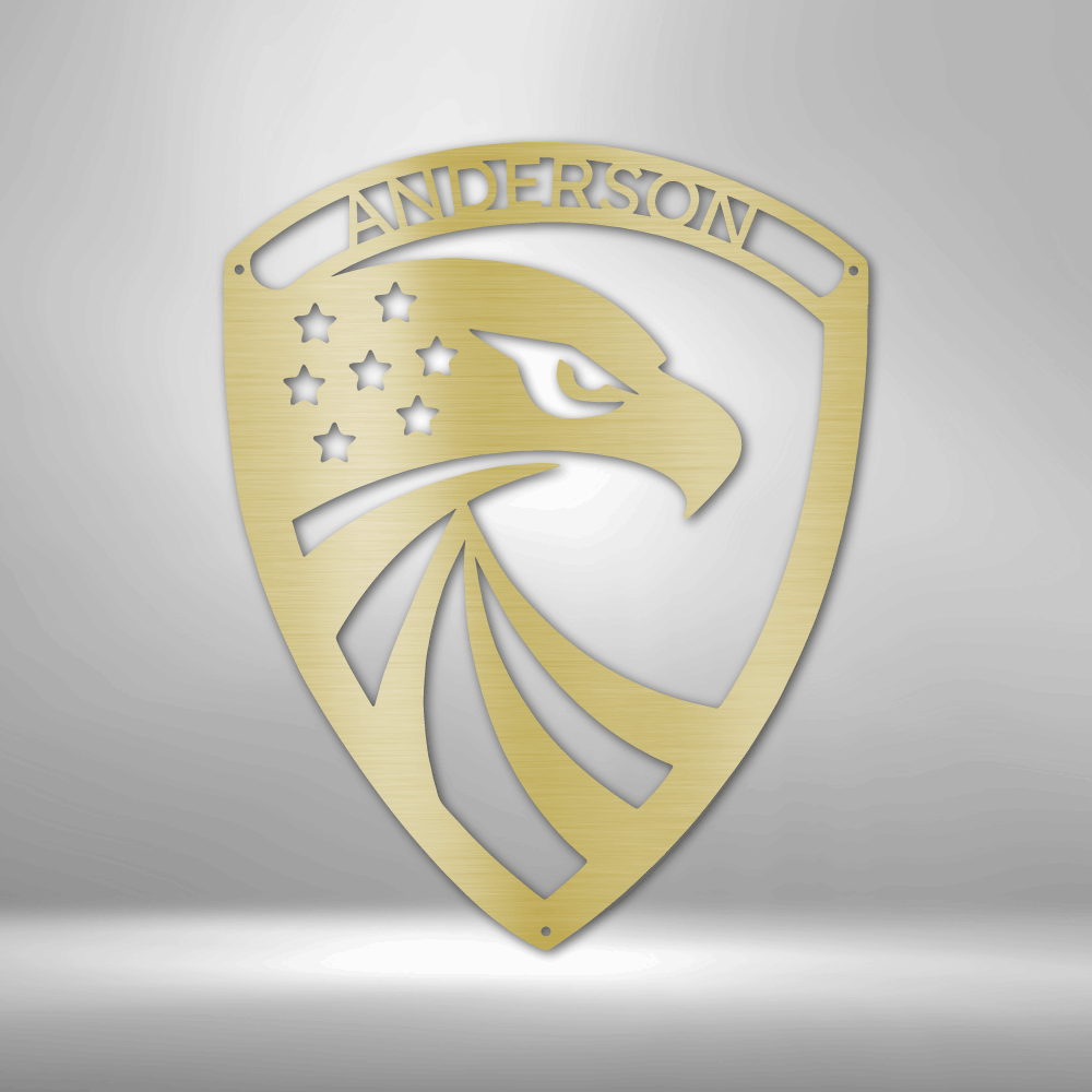 Modern Eagle Monogram - Steel Sign