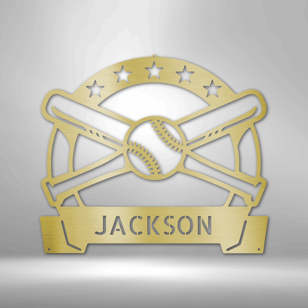 Play Ball Monogram - Metal Sign