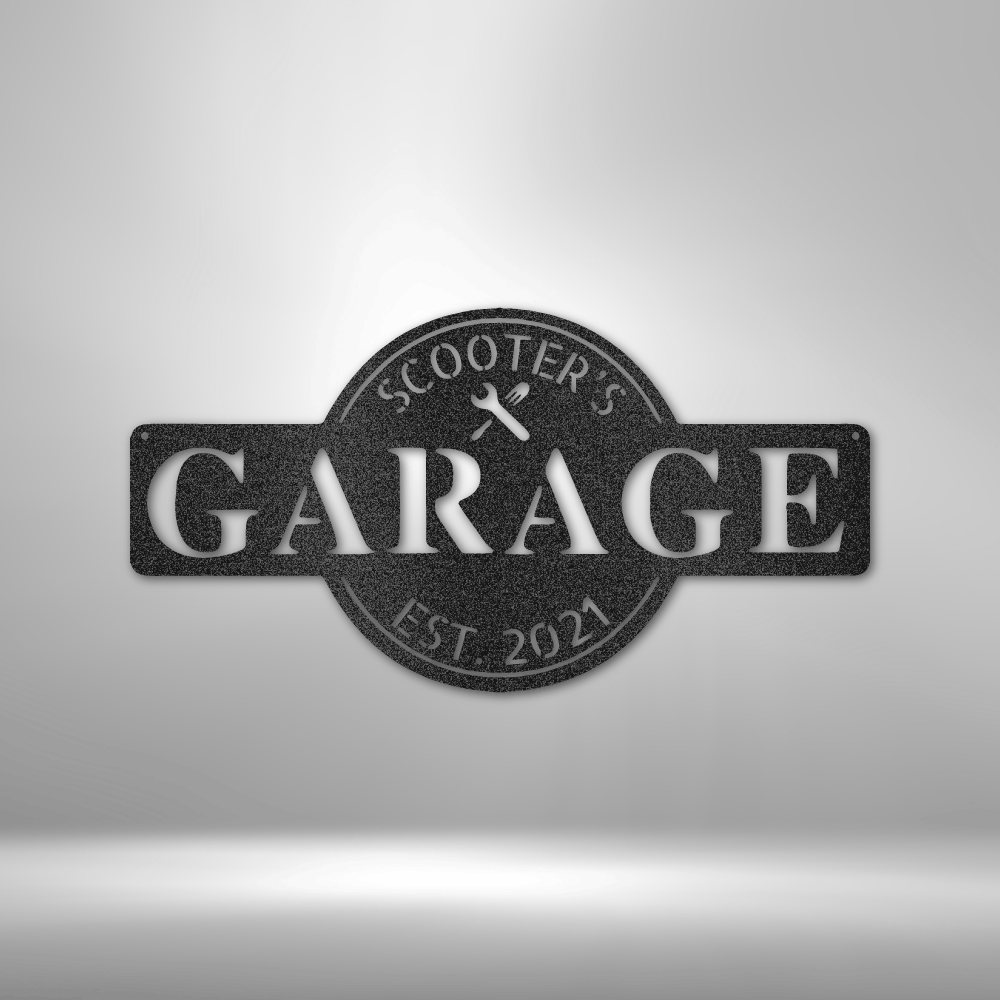 Garage Monogram - Metal Sign