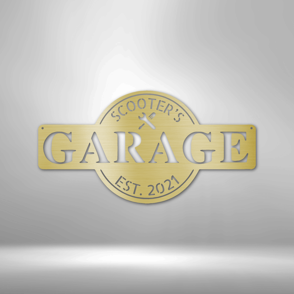 Garage Monogram - Metal Sign