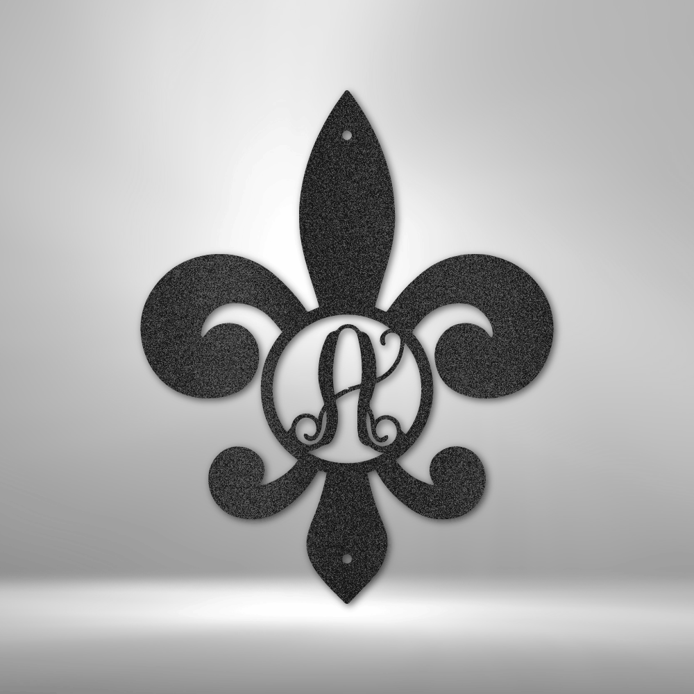 Fleur De Lis Initial - Steel Sign