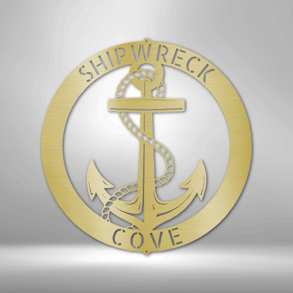 Elaborate Anchor Ring - Steel Sign