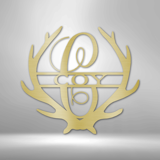 Antler Monogram - Steel Sign